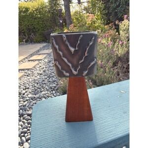 Vintage‎ Brutalist Metal Desk Vessel Signed P IHM R IHM Mid Century Artisan 5"
